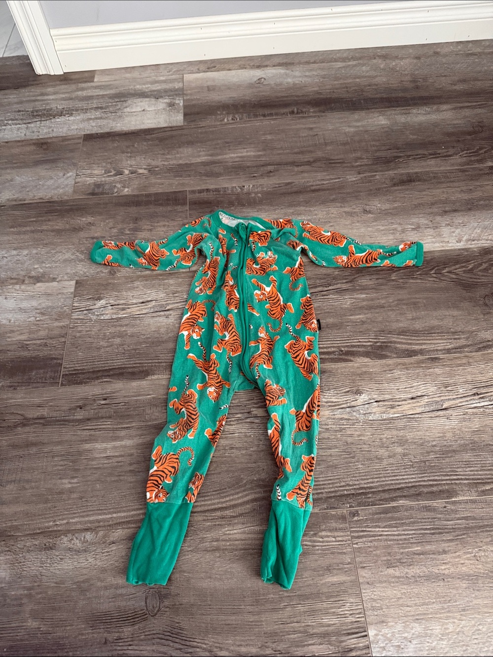Bonds Kids Green Tiger Print One-Piece Pajama